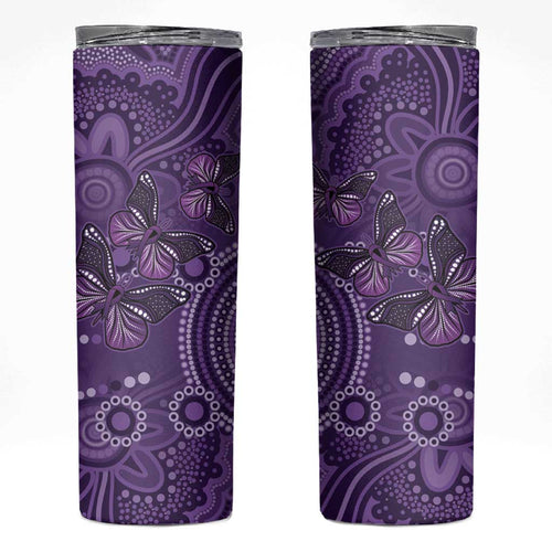 Purple Butterfly Spirit Skinny Tumbler Australian Epilepsy Awareness - Aussie Hoodie