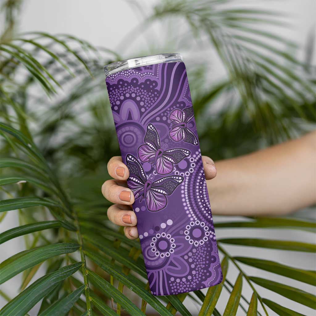 Purple Butterfly Spirit Skinny Tumbler Australian Epilepsy Awareness - Aussie Hoodie