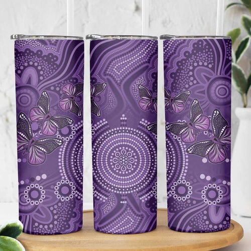Purple Butterfly Spirit Skinny Tumbler Australian Epilepsy Awareness - Aussie Hoodie