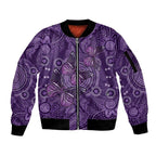 Purple Butterfly Spirit Sleeve Zip Bomber Jacket Australian Epilepsy Awareness - Aussie Hoodie