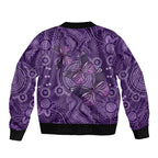 Purple Butterfly Spirit Sleeve Zip Bomber Jacket Australian Epilepsy Awareness - Aussie Hoodie