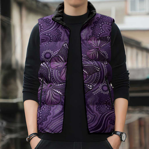 Purple Butterfly Spirit Sleeveless Puffer Jacket Australian Epilepsy Awareness - Aussie Hoodie