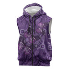 Purple Butterfly Spirit Sleeveless Zip Hoodie Australian Epilepsy Awareness LT9