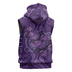 Purple Butterfly Spirit Sleeveless Zip Hoodie Australian Epilepsy Awareness LT9