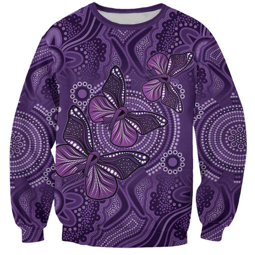 Purple Butterfly Spirit Sweatshirt Australian Epilepsy Awareness - Aussie Hoodie