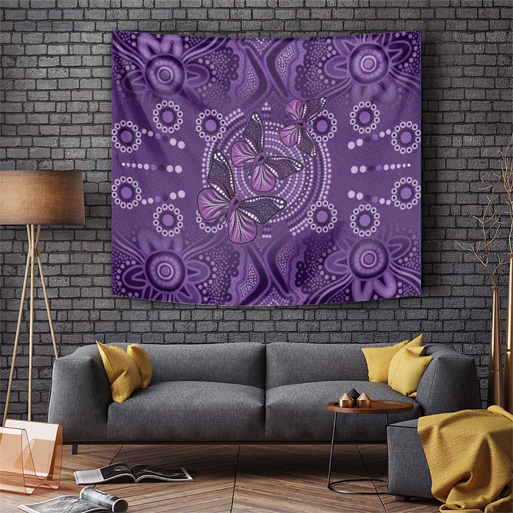 Purple Butterfly Spirit Tapestry Australian Epilepsy Awareness - Aussie Hoodie