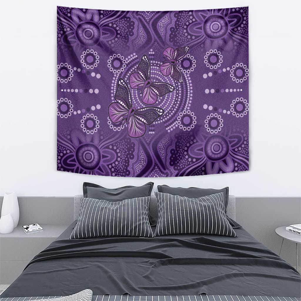 Purple Butterfly Spirit Tapestry Australian Epilepsy Awareness - Aussie Hoodie