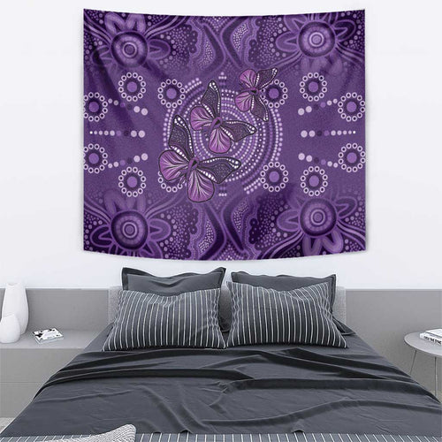 Purple Butterfly Spirit Tapestry Australian Epilepsy Awareness - Aussie Hoodie