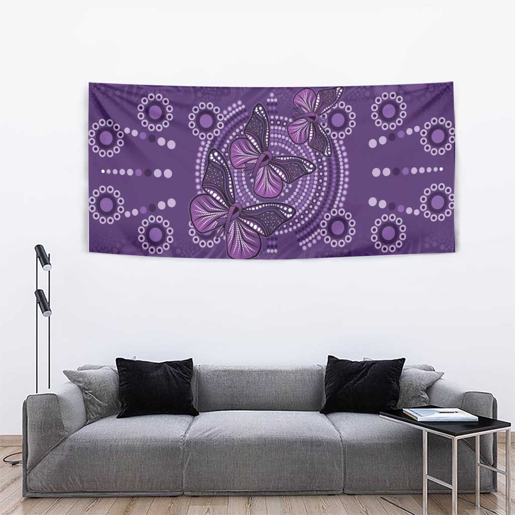 Purple Butterfly Spirit Tapestry Australian Epilepsy Awareness - Aussie Hoodie