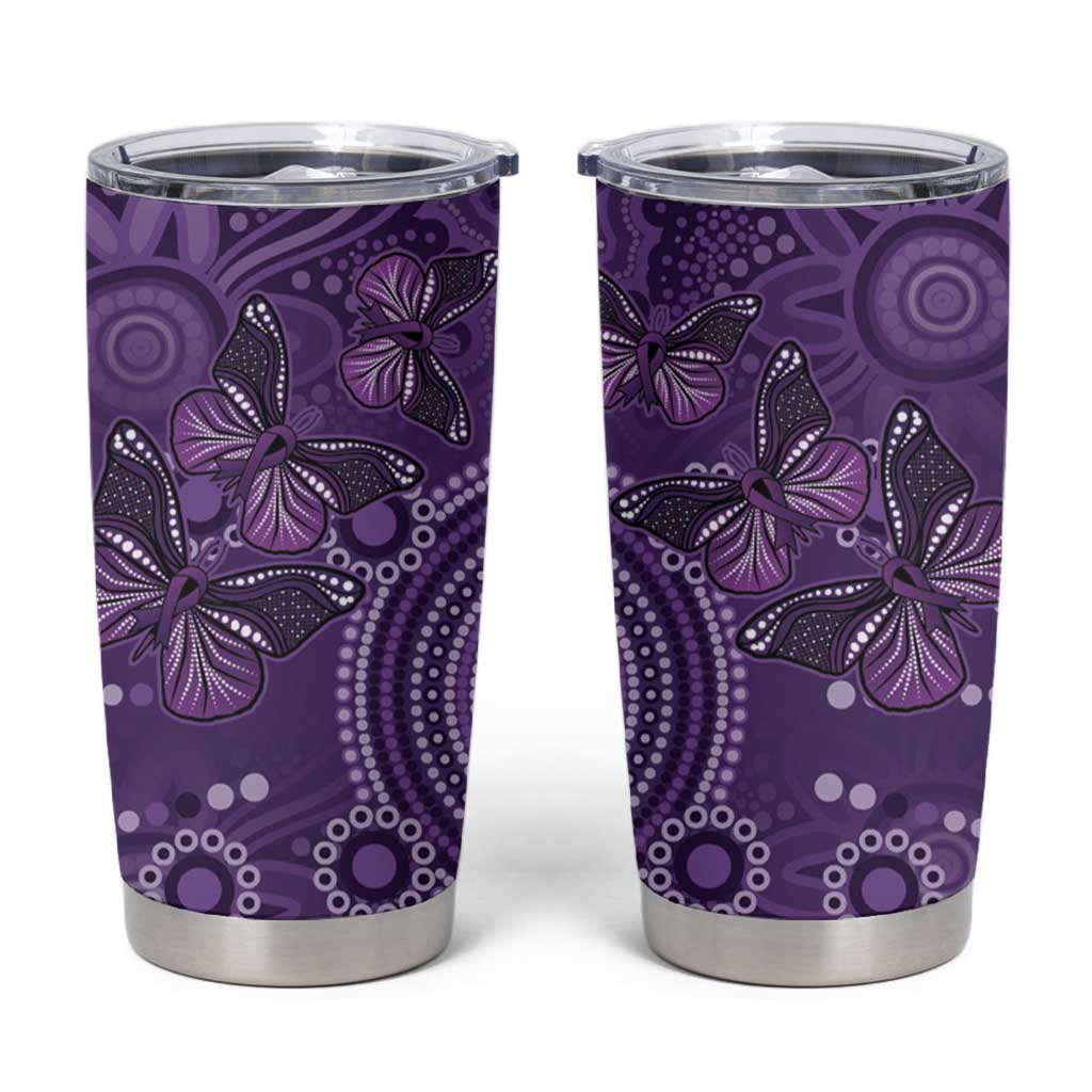 Purple Butterfly Spirit Tumbler Cup Australian Epilepsy Awareness - Aussie Hoodie