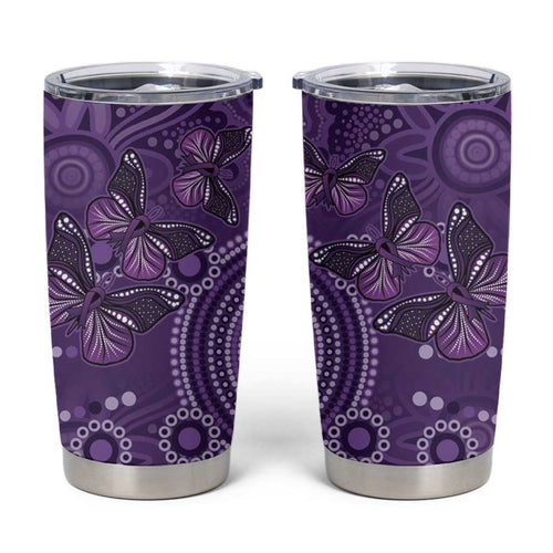 Purple Butterfly Spirit Tumbler Cup Australian Epilepsy Awareness - Aussie Hoodie