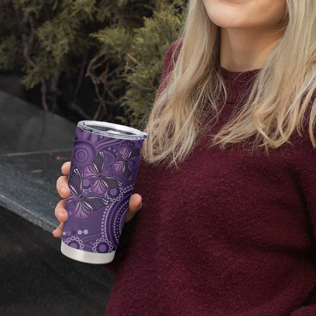 Purple Butterfly Spirit Tumbler Cup Australian Epilepsy Awareness - Aussie Hoodie