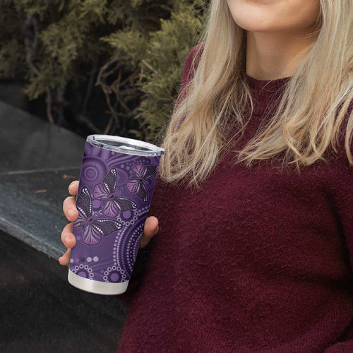 Purple Butterfly Spirit Tumbler Cup Australian Epilepsy Awareness - Aussie Hoodie