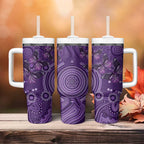 Purple Butterfly Spirit Tumbler With Handle Australian Epilepsy Awareness - Aussie Hoodie