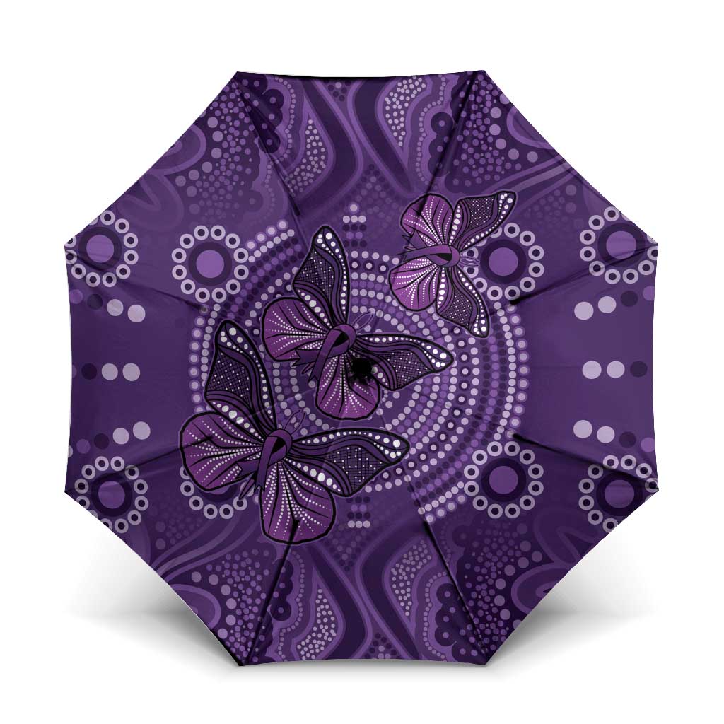Purple Butterfly Spirit Umbrella Australian Epilepsy Awareness - Aussie Hoodie