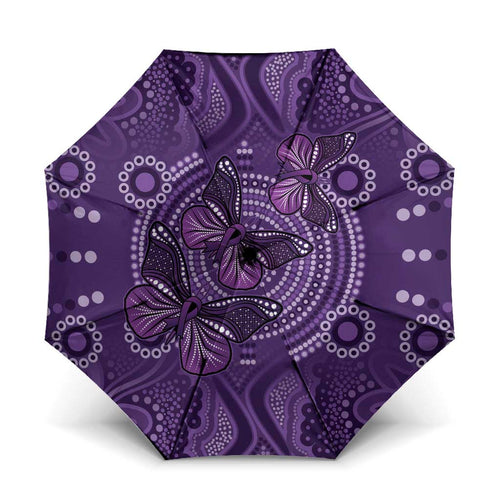 Purple Butterfly Spirit Umbrella Australian Epilepsy Awareness - Aussie Hoodie