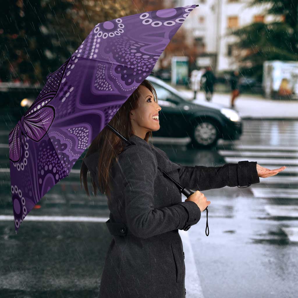 Purple Butterfly Spirit Umbrella Australian Epilepsy Awareness - Aussie Hoodie