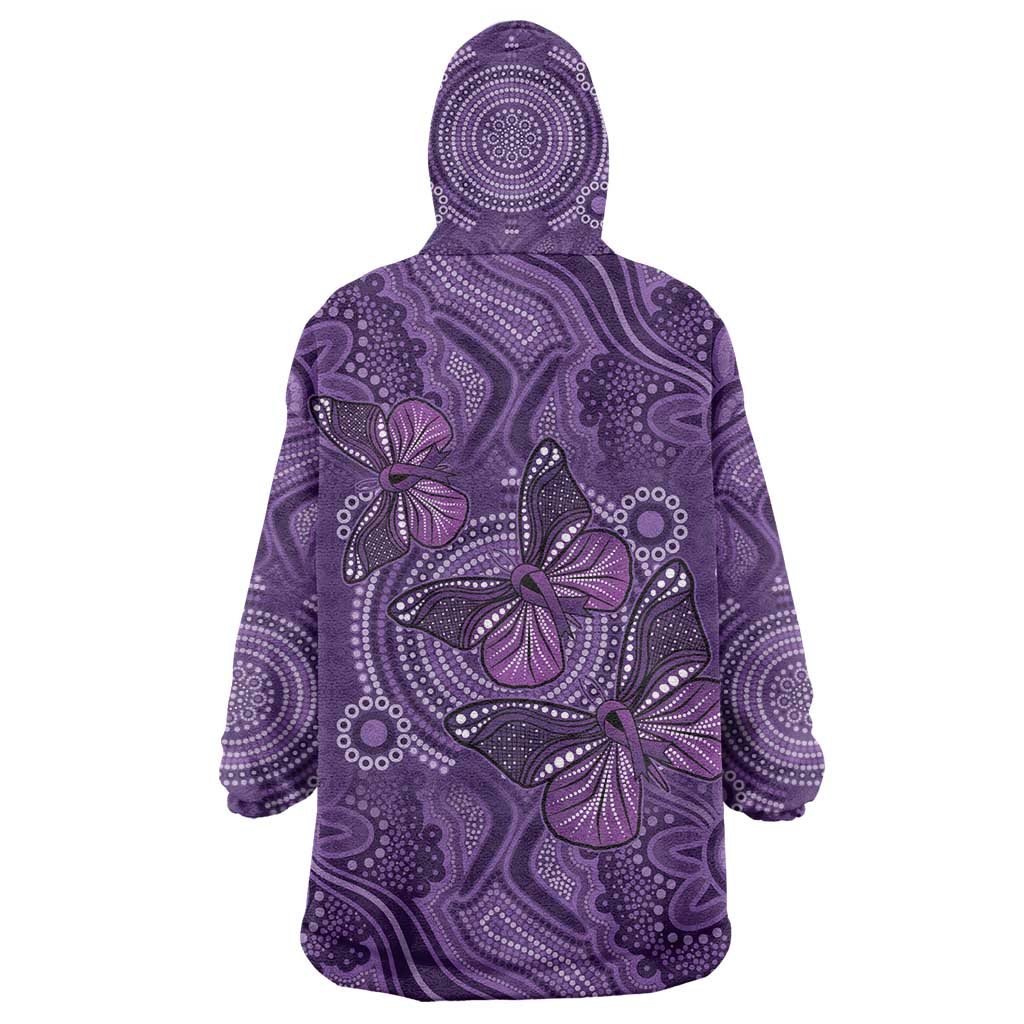 Purple Butterfly Spirit Wearable Blanket Hoodie Australian Epilepsy Awareness - Aussie Hoodie