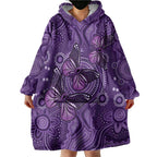 Purple Butterfly Spirit Wearable Blanket Hoodie Australian Epilepsy Awareness - Aussie Hoodie
