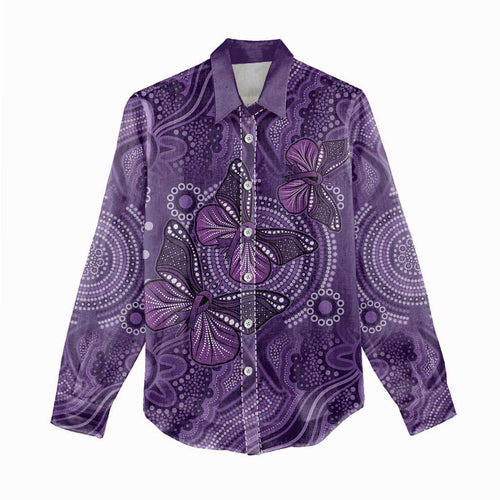 Purple Butterfly Spirit Women Casual Shirt Australian Epilepsy Awareness - Aussie Hoodie
