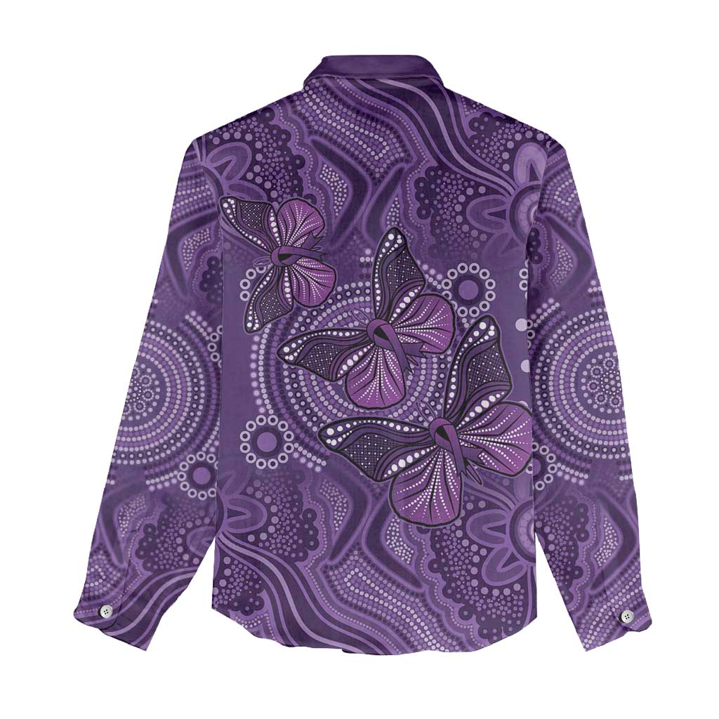 Purple Butterfly Spirit Women Casual Shirt Australian Epilepsy Awareness - Aussie Hoodie