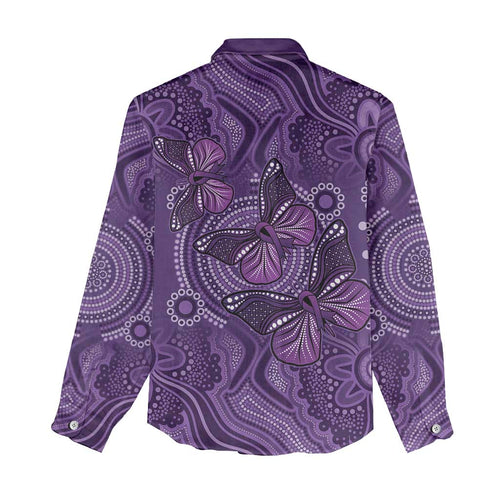 Purple Butterfly Spirit Women Casual Shirt Australian Epilepsy Awareness - Aussie Hoodie