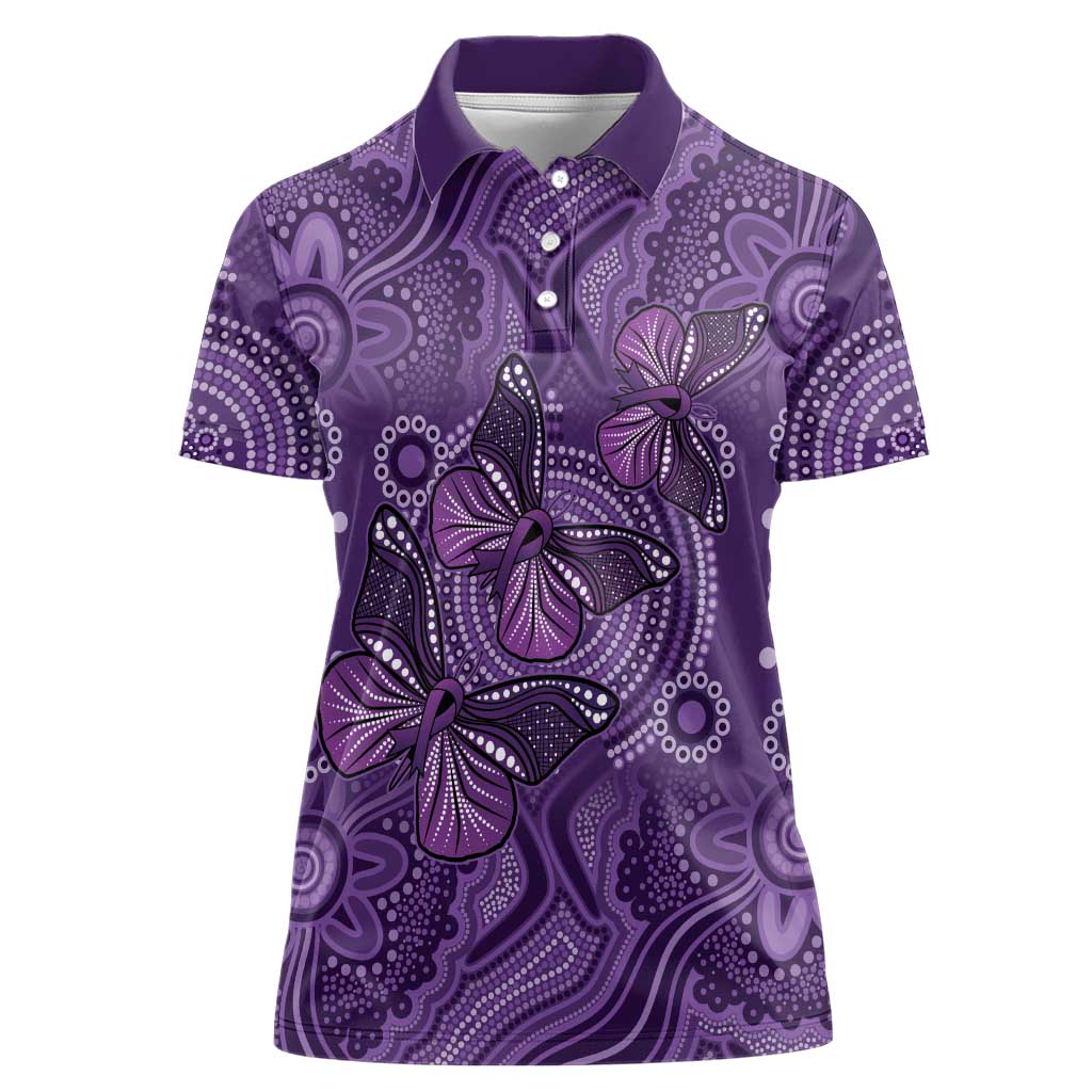 Purple Butterfly Spirit Women Polo Shirt Australian Epilepsy Awareness - Aussie Hoodie