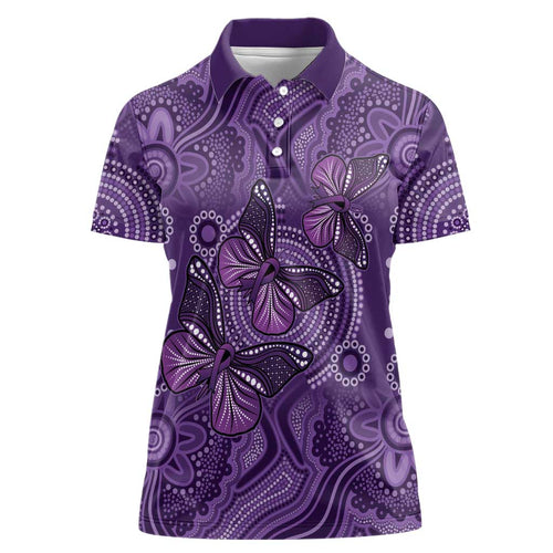 Purple Butterfly Spirit Women Polo Shirt Australian Epilepsy Awareness - Aussie Hoodie
