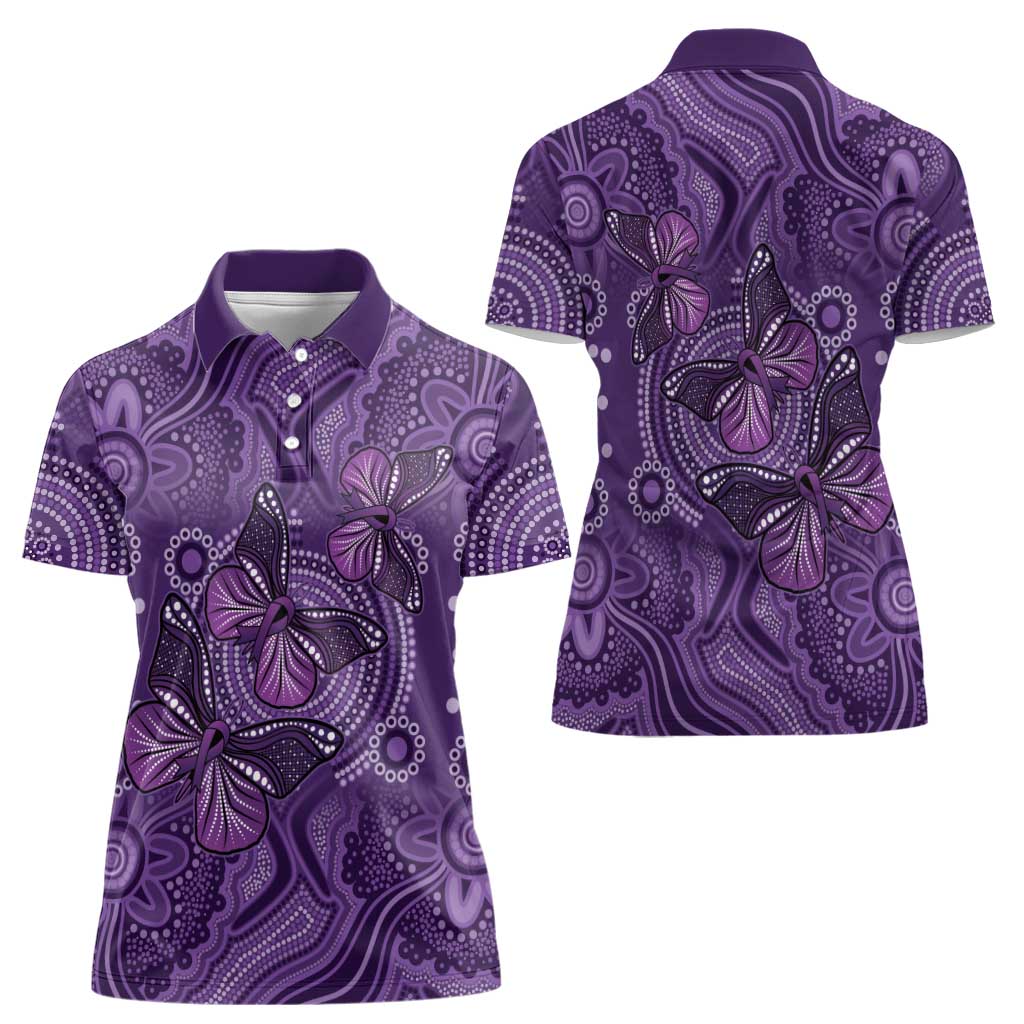 Purple Butterfly Spirit Women Polo Shirt Australian Epilepsy Awareness - Aussie Hoodie