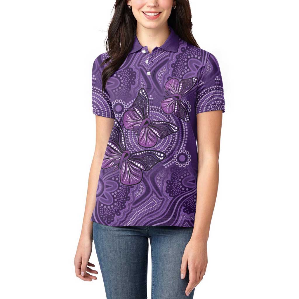 Purple Butterfly Spirit Women Polo Shirt Australian Epilepsy Awareness - Aussie Hoodie