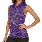 Purple Butterfly Spirit Women Sleeveless Polo Shirt Australian Epilepsy Awareness - Aussie Hoodie