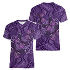 Purple Butterfly Spirit Women V-Neck T-Shirt Australian Epilepsy Awareness - Aussie Hoodie