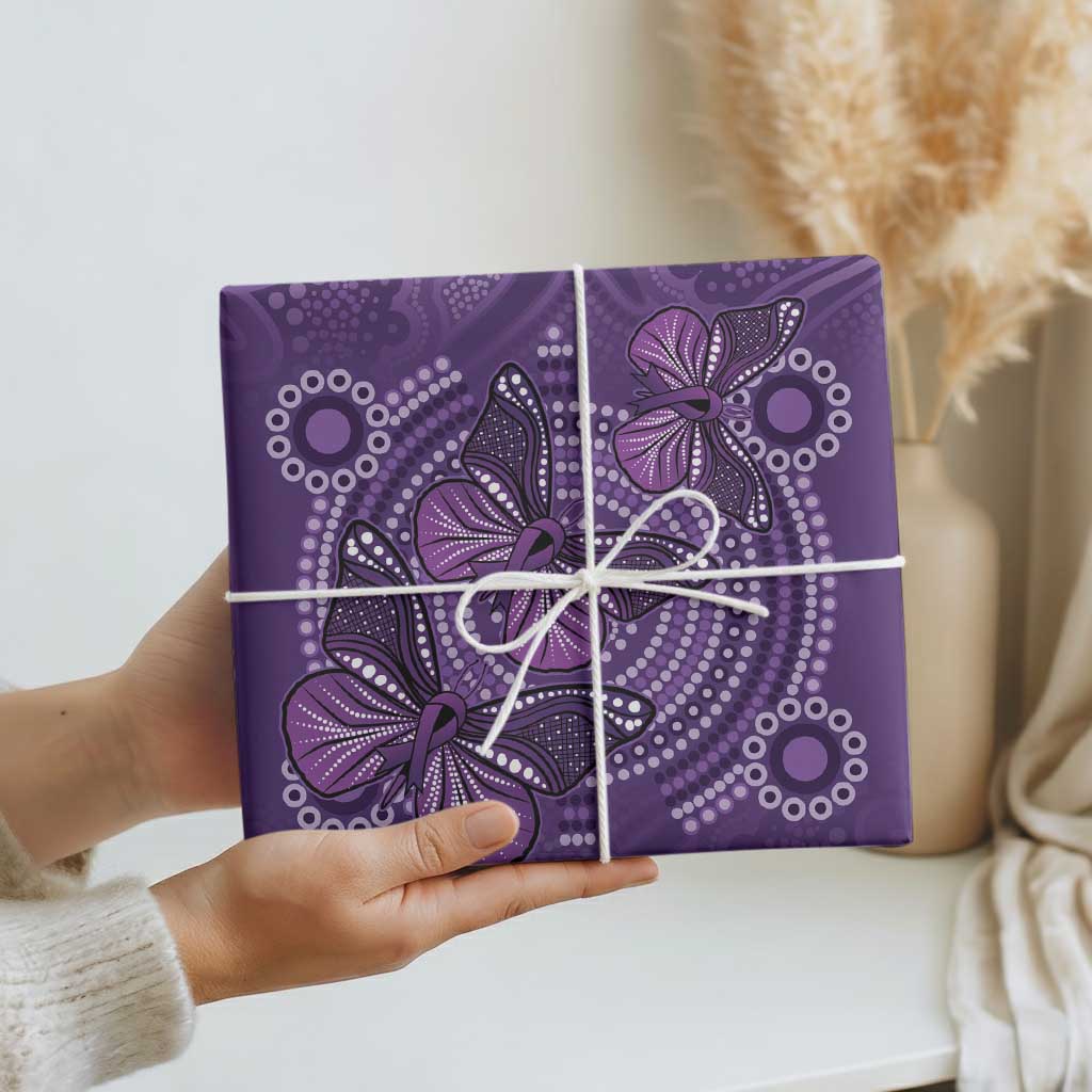 Purple Butterfly Spirit Wrapping Paper Australian Epilepsy Awareness - Aussie Hoodie