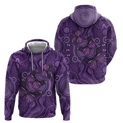 Purple Butterfly Spirit Zip Hoodie Australian Epilepsy Awareness - Aussie Hoodie
