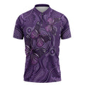 Purple Butterfly Spirit Zipper Polo Shirt Australian Epilepsy Awareness - Aussie Hoodie