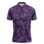 Purple Butterfly Spirit Zipper Polo Shirt Australian Epilepsy Awareness - Aussie Hoodie