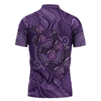 Purple Butterfly Spirit Zipper Polo Shirt Australian Epilepsy Awareness - Aussie Hoodie