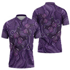 Purple Butterfly Spirit Zipper Polo Shirt Australian Epilepsy Awareness - Aussie Hoodie