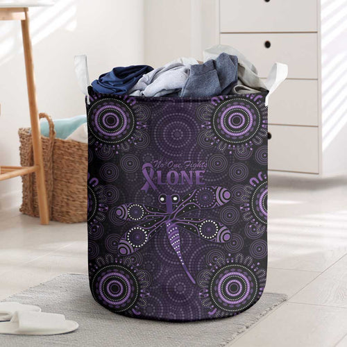 Purple Dragonfly Aboriginal of Hope Laundry Basket Australian Epilepsy Awareness - Aussie Hoodie