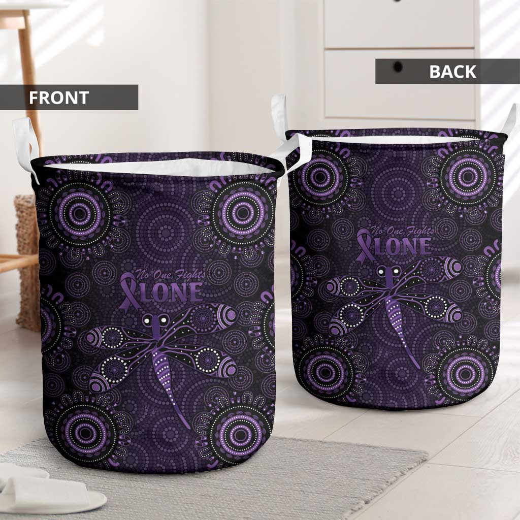 Purple Dragonfly Aboriginal of Hope Laundry Basket Australian Epilepsy Awareness - Aussie Hoodie