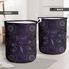 Purple Dragonfly Aboriginal of Hope Laundry Basket Australian Epilepsy Awareness - Aussie Hoodie