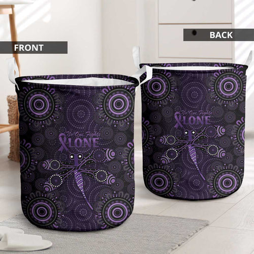 Purple Dragonfly Aboriginal of Hope Laundry Basket Australian Epilepsy Awareness - Aussie Hoodie