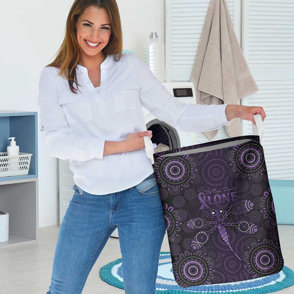 Purple Dragonfly Aboriginal of Hope Laundry Basket Australian Epilepsy Awareness - Aussie Hoodie