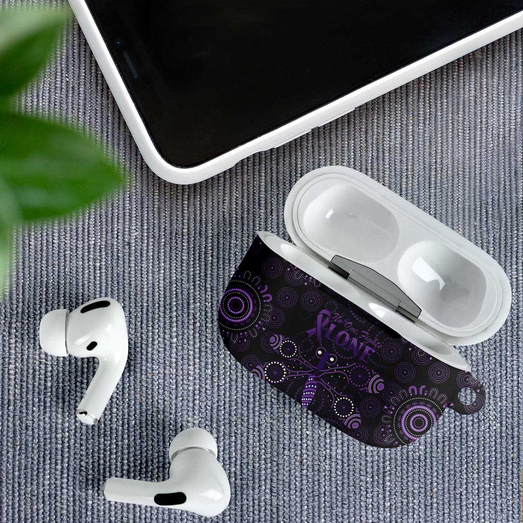 Purple Dragonfly Aboriginal of Hope AirPods Case Australian Epilepsy Awareness - Aussie Hoodie