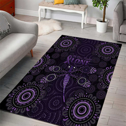 Purple Dragonfly Aboriginal of Hope Area Rug Australian Epilepsy Awareness - Aussie Hoodie