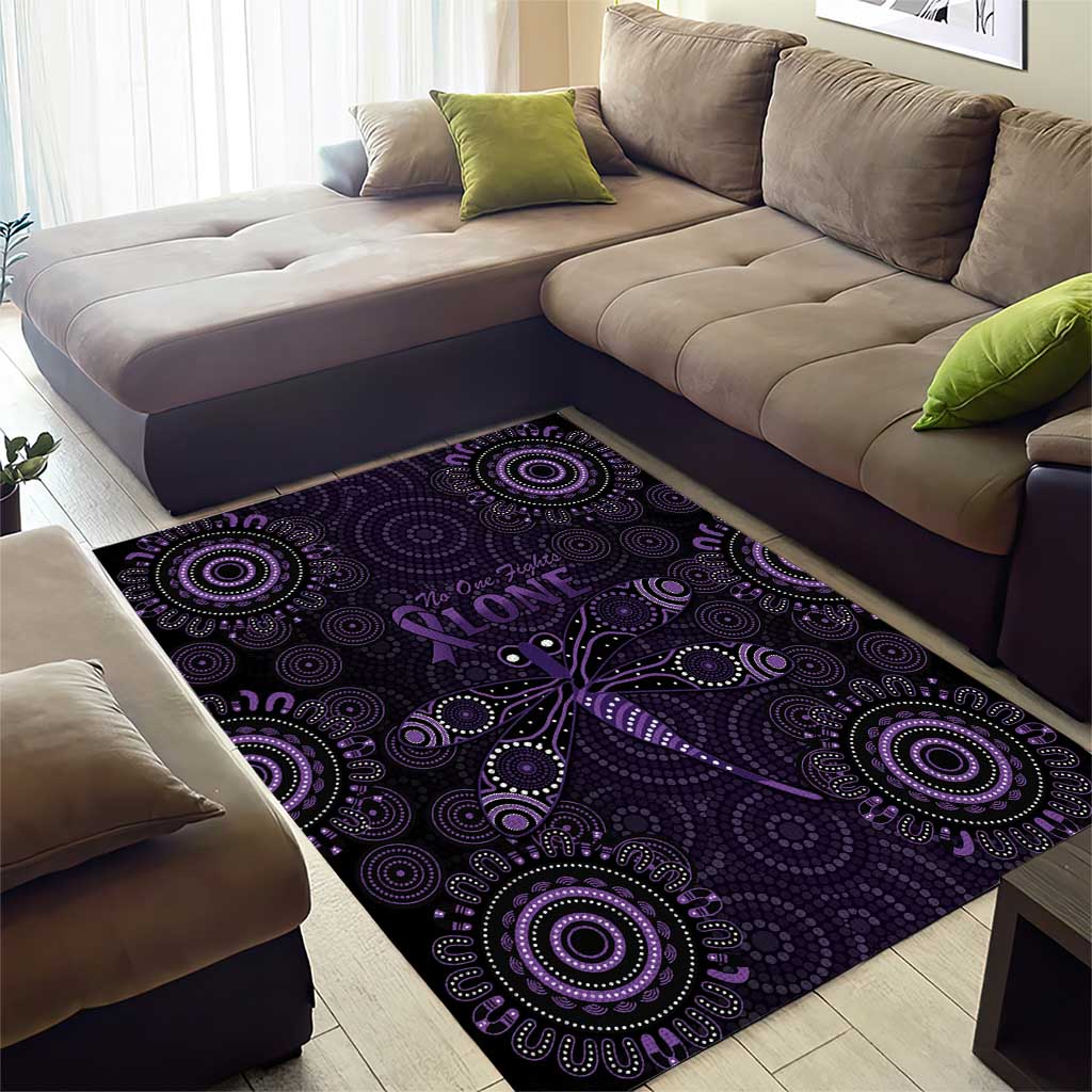 Purple Dragonfly Aboriginal of Hope Area Rug Australian Epilepsy Awareness - Aussie Hoodie