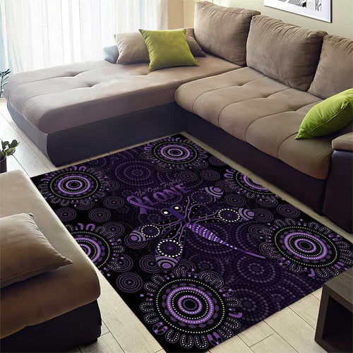 Purple Dragonfly Aboriginal of Hope Area Rug Australian Epilepsy Awareness - Aussie Hoodie