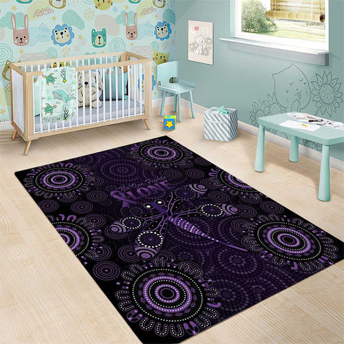 Purple Dragonfly Aboriginal of Hope Area Rug Australian Epilepsy Awareness - Aussie Hoodie