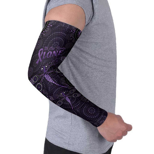 Purple Dragonfly Aboriginal of Hope Arm Sleeves Australian Epilepsy Awareness - Aussie Hoodie