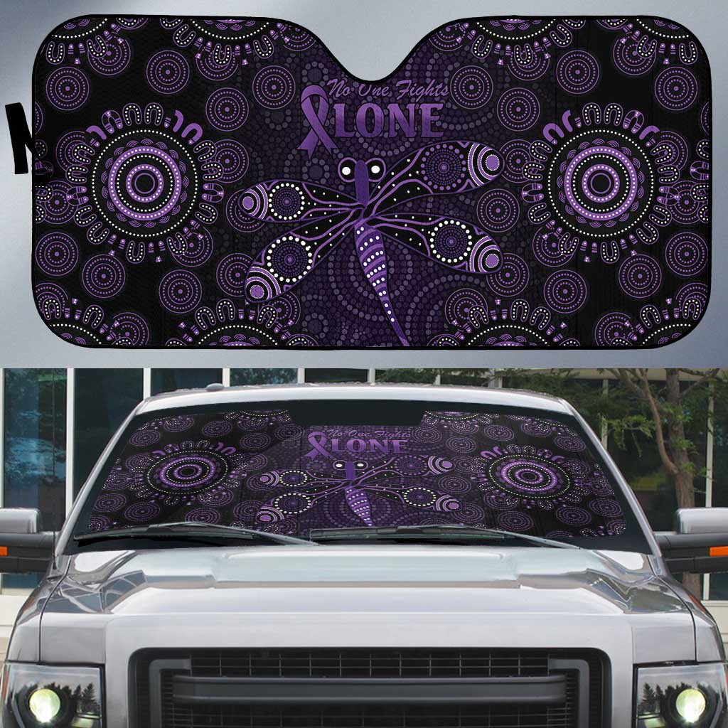Purple Dragonfly Aboriginal of Hope Auto Sun Shade Australian Epilepsy Awareness - Aussie Hoodie